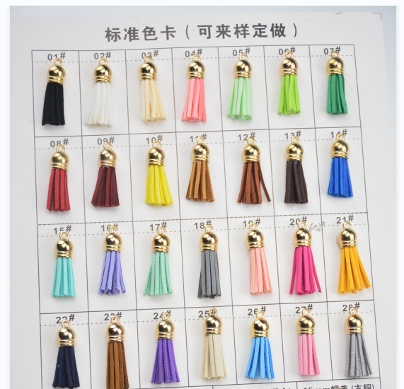 Mix Colors Suede Small Tassel For Keychain Leather Tassels Silver  Straps DIY Jewelry Making Charms Pendants