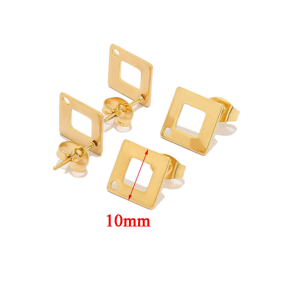 Stainless steel blank geometric stud hole earring components findings for earrings jewelry making