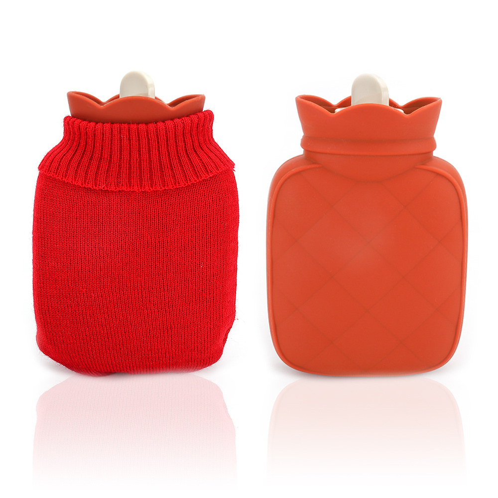 Custom Logo High Quality Mini Hot-Water Bag Sublimation Hot Water Bottle with Knitted Cover