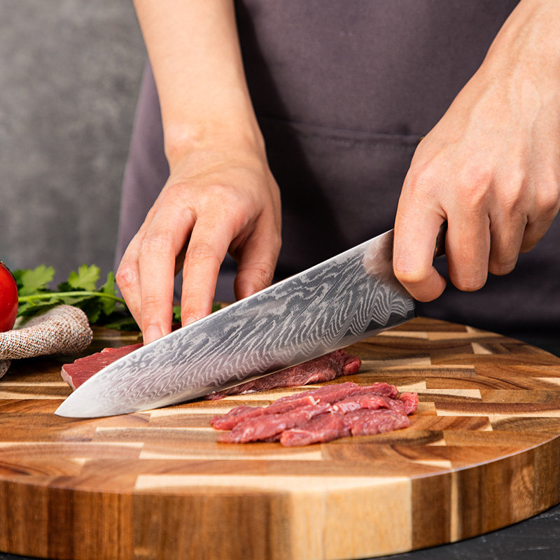 8 Inch Resin Handle Professional Damascus Steel Chef Knife Damascus Kitchen Knife with Gift Box