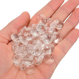 Honor of Crystal section bright 10-50 mm 2 holes octagonal loose clear crystal beads