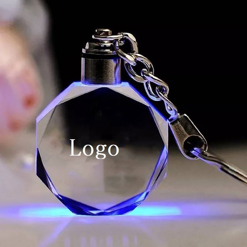 Honor Of Crystal Cheap wholesale Custom 3d Laser Engraved Blank Car Logo Keyring Crystal K9 Led Keychain