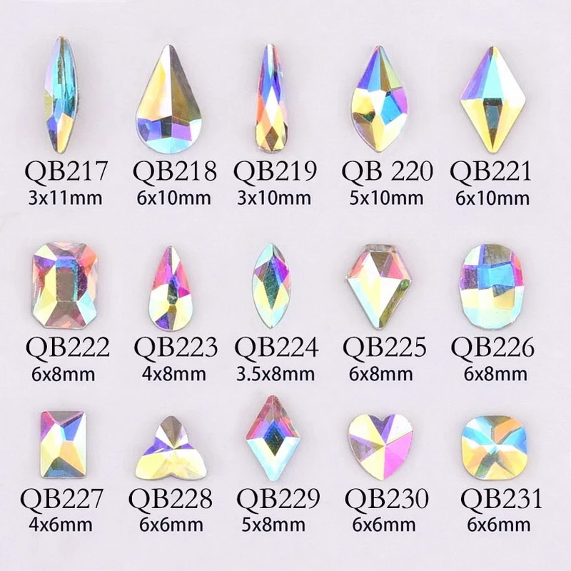 Wholesale 50 Shapes Glass Flat Back Stone Craft Crystal K9 Fancy Nail Rhinestone For Nail Art Decoration Jewelry Making