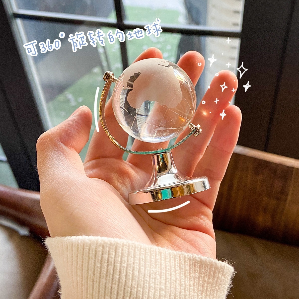 Honor Of Crystal Wholesale Personalized Mini Crystal Home Ornament K9 Crystal Glass World Earth Globe Ball