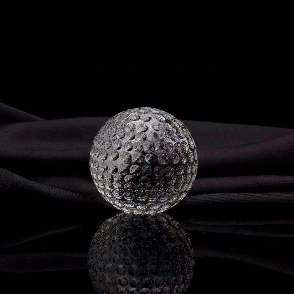 Honor Of Crystal Hot selling customized precisely carved crystal golf ball or basketball for birthday gift