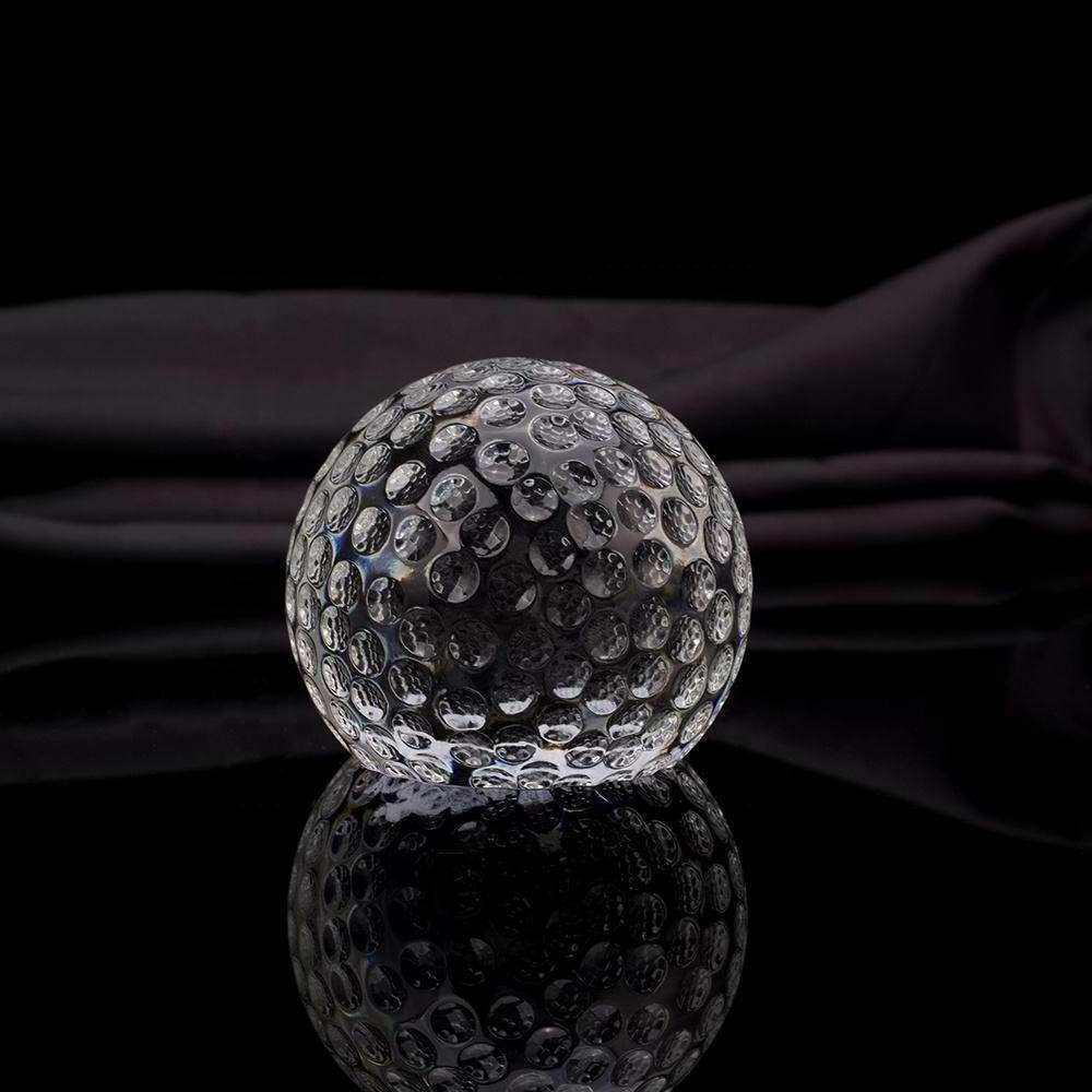 Honor Of Crystal Hot selling customized precisely carved crystal golf ball or basketball for birthday gift