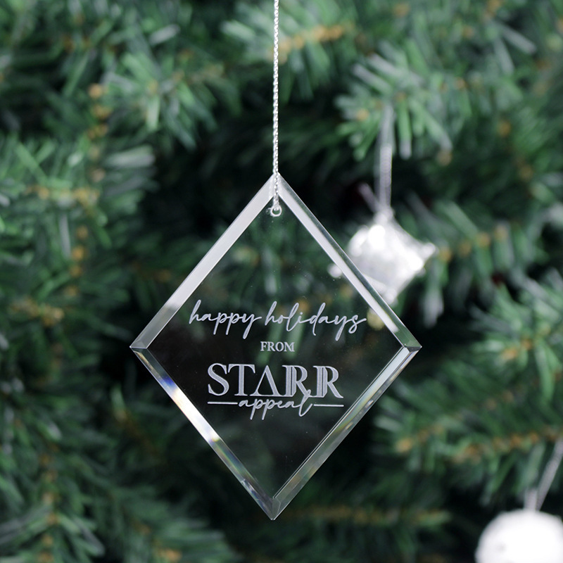 Honor Of Crystal Classic Romance Personalized Christmas Tree Decoration Clear Crystal Ornaments