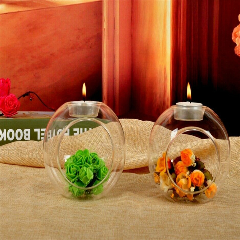 Wholesale Diameter 10cm Round Hanging Round Shape Glass Tealight Candle Holder