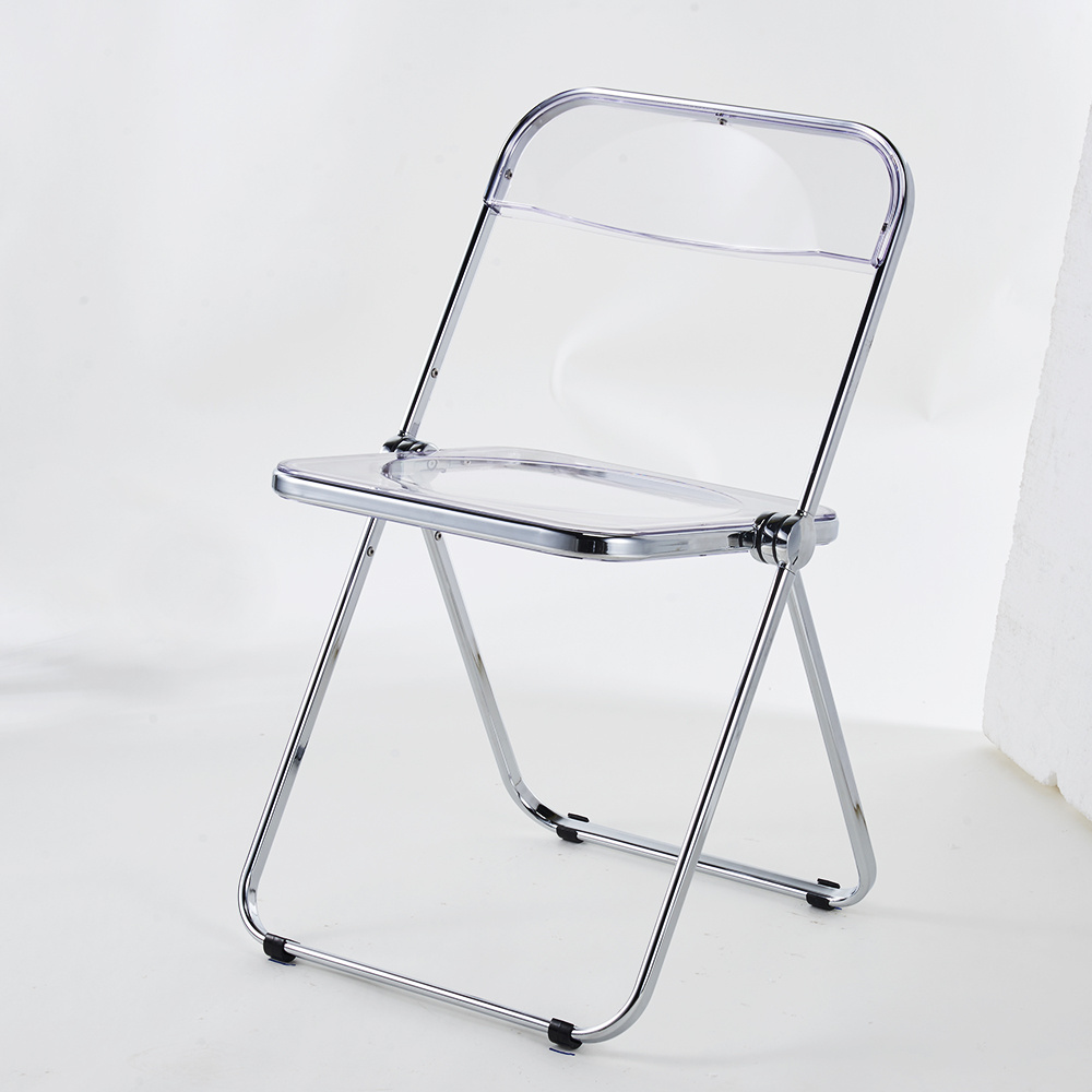 2022 Popular best selling same quality as Amazon Wholesale Modern Plexiglass Acrylic Plastic Folding Desk Chair with 7 colors