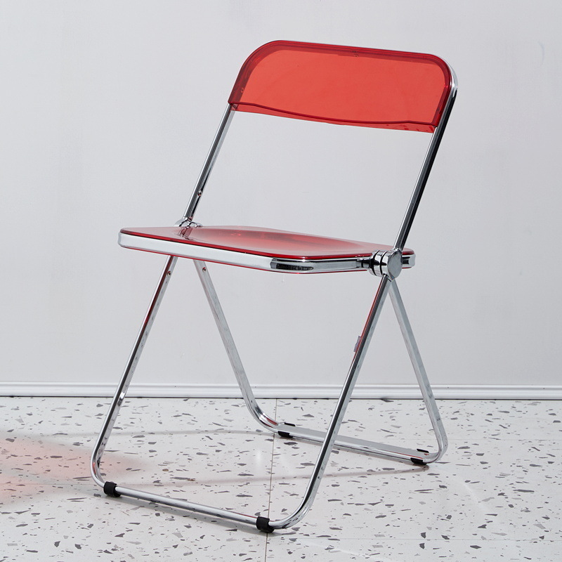 Cheap And Strong Plastic Steel Frame Folding Chair With Backrest