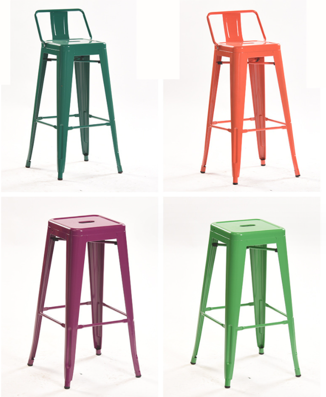 Dining Cafe Restaurant Cafeteria Bistro Durable Heavy Duty Stackable Metal Industrial Bar Stools