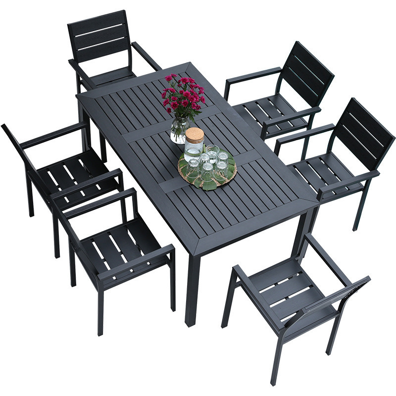 Wholesale Restaurant Table Set Garden Modern Patio Furniture Aluminum Outdoor Dining Table And Chair Set for hotel