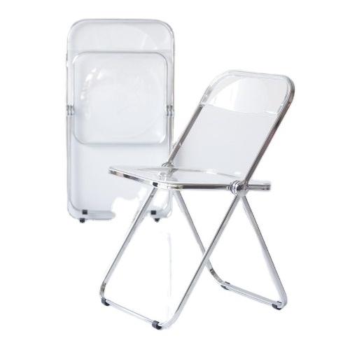 2022 Popular best selling same quality as Amazon Wholesale Modern Plexiglass Acrylic Plastic Folding Desk Chair with 7 colors