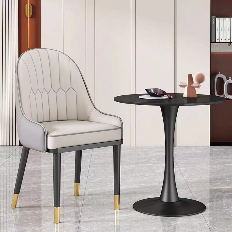 White Dining Chairs New Arrivals Leather Nordic Dining Chair Wood/ Metal FeetWholesale Solid for Home Furniture Minimalist