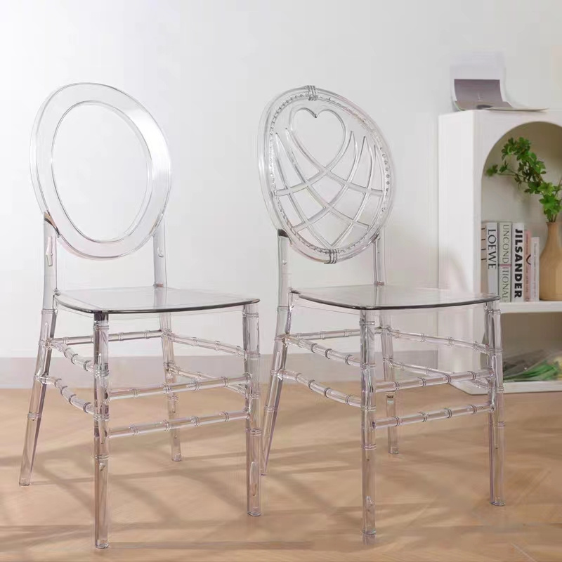 High Quality Hotel Plastic Dining Chair Modern Clear Tiffany Bamboo Plastic Transparent Chair For Events Weddings