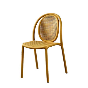 Modern White Plastic Stackable Dining Chair Simple Folding Conference Chair For Restaurant Conference Room Hotel