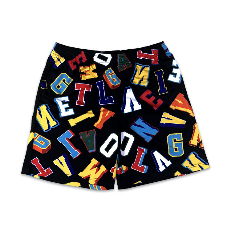 Custom All Over Print mens Sports Shorts Sublimation Logo Design Mesh Basketball Shorts