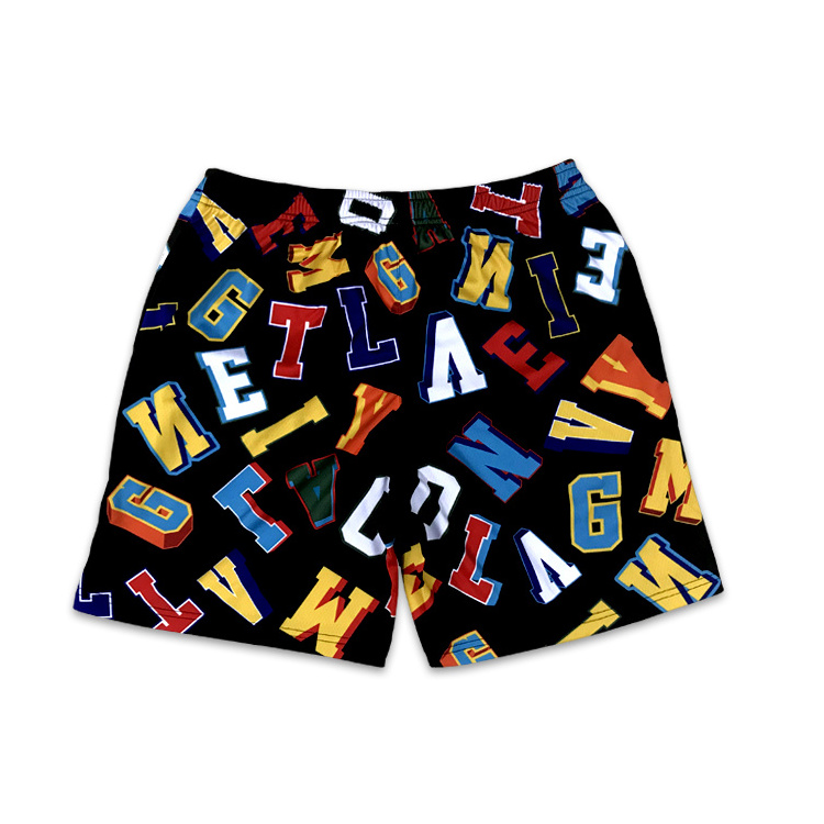 Custom All Over Print mens Sports Shorts Sublimation Logo Design Mesh Basketball Shorts