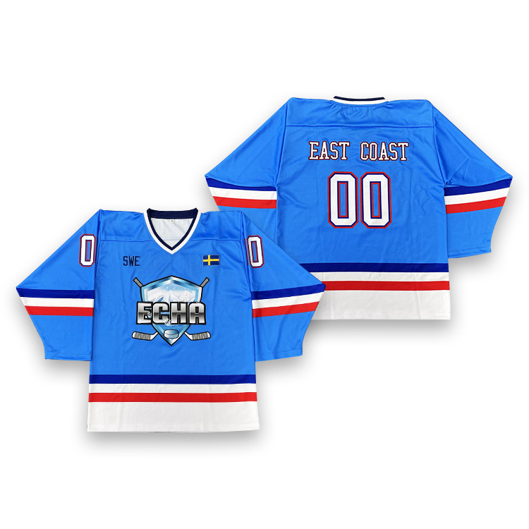 Custom Tackle Twill Embroidery Logo Design Mesh Ice Hockey Jersey