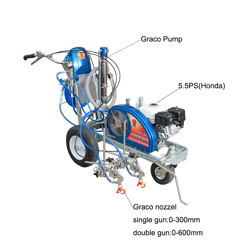 HW-9L Hand Push high pressure airless cold spraying line painting road marking machine cold paint for sale