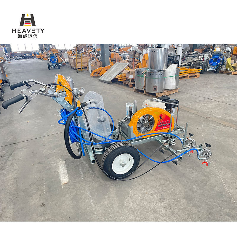 Cold airless spray line laser stripper self propelled street line painting road marking machine