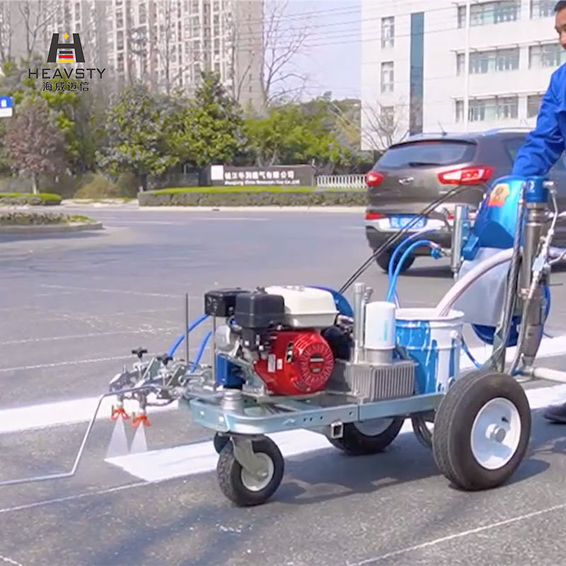 Cold airless spray line laser stripper self propelled street line painting road marking machine