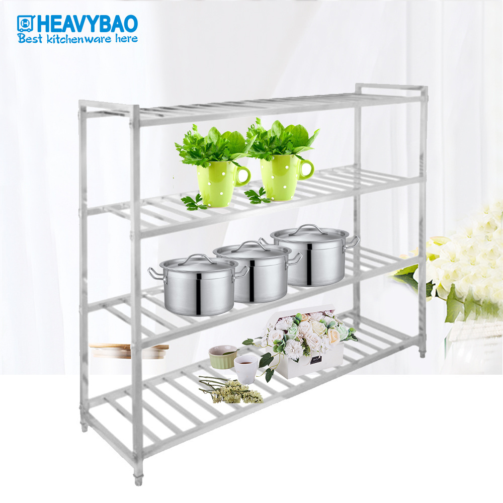 Heavybao Commercial Stainless Steel Adjustable Tire Storage Rack Used Food Rack Shelf For Restaurant Hotel Kitchen