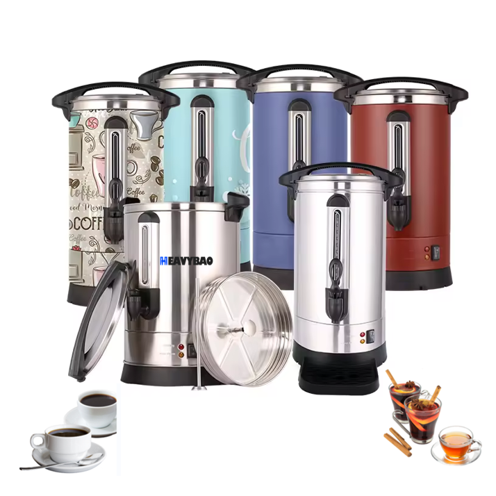 Heavybao Commercial Stainless Steel Coffee Percolator Hotel Electrical Coffee Maker Urn Water Boiler Coffee Urn