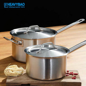 Heavybao Stainless Steel Induction Saucepan Soup Dish Milk Butter Sauce Pan with Handle