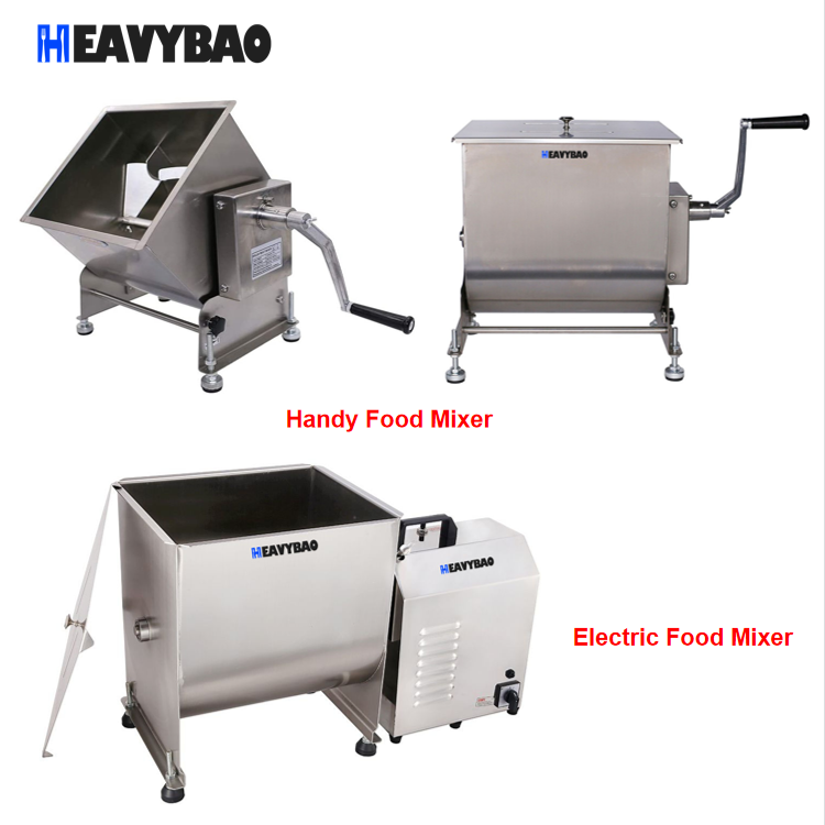 Heavybao Commercial Stainless Steel 304 Manual Combined Meat Mixer Electric Meat Grinder Food Mixing Machine