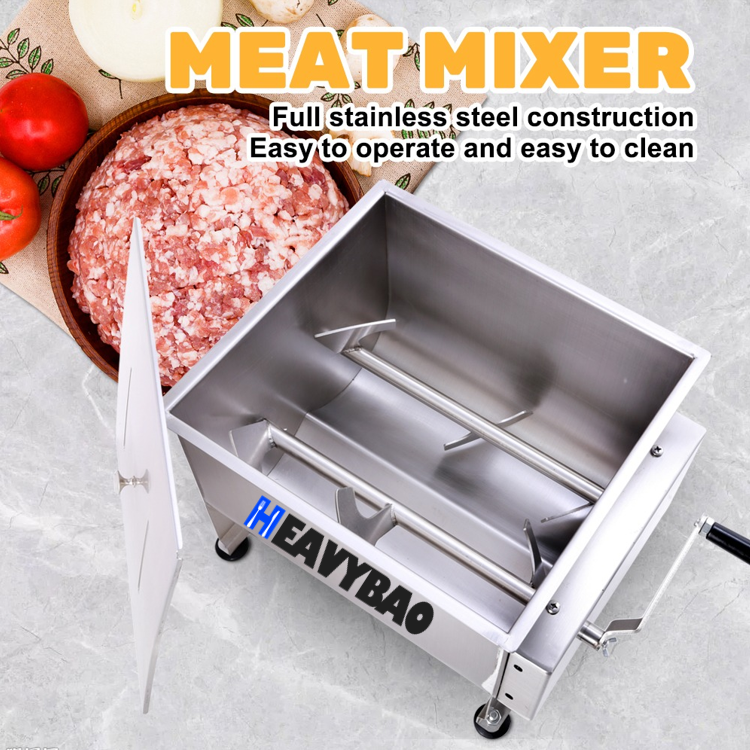 Heavybao Commercial Stainless Steel 304 Manual Combined Meat Mixer Electric Meat Grinder Food Mixing Machine