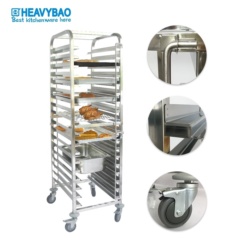 Heavybao New Stainless Steel 18-Tiers Multifunctional Rack Trolley