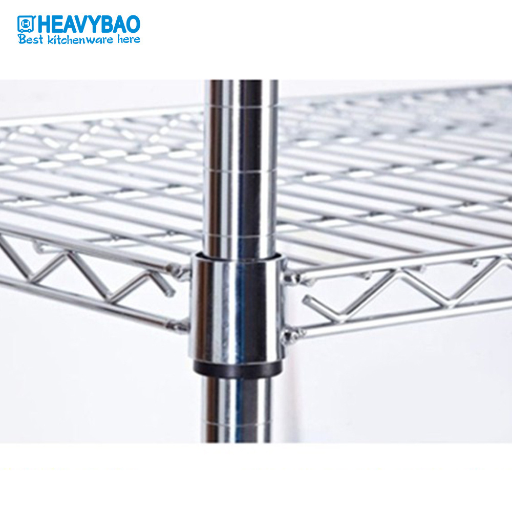 Heavybao Commercial Stainless Steel Wire Storage Shelf Rack For Hotel Restaurant Home Supermarket Used Food Rack Shelf