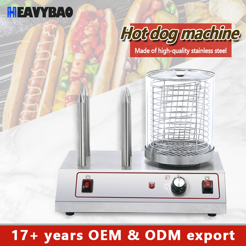 Heavybao Automatic Sausage Warming Commercial Food Truck Machine Electric Hot Dog Warmer With Baguette Heating Rod For Snack Caf