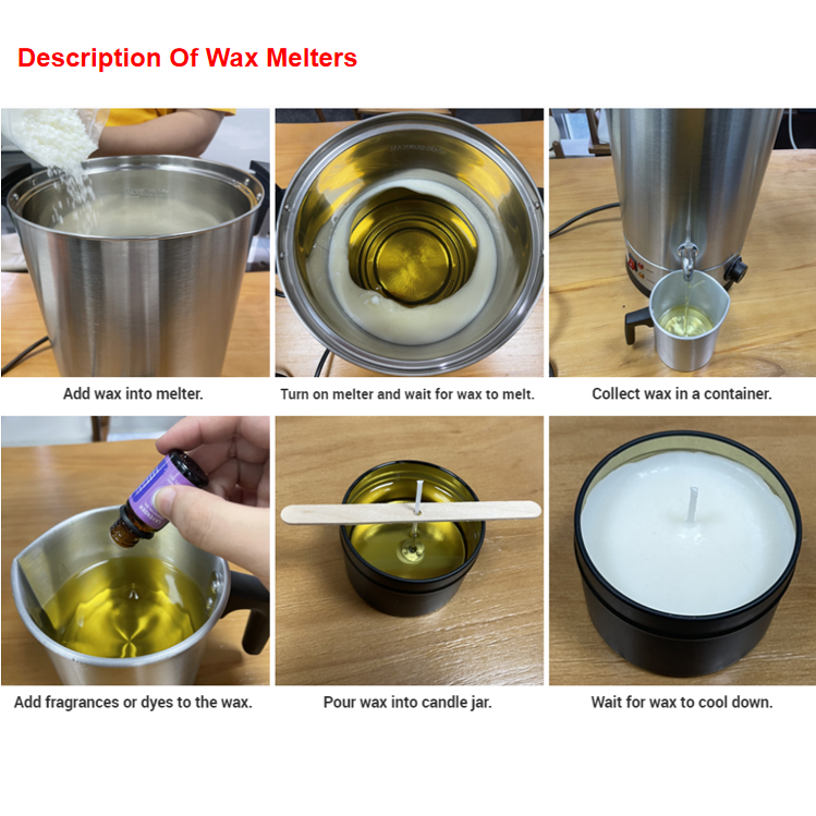 Heavybao Electric Wax Meltering Temperature Setting Melter Machine for Making Candle Stainless Steel Commercial Catering Urn