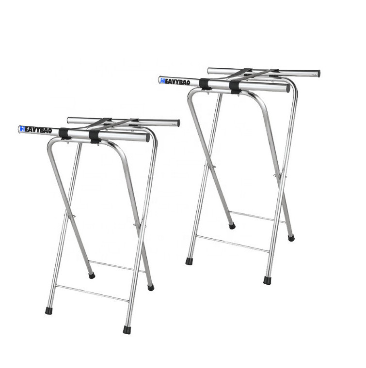 Heavybao High Quality Durable Stainless Steel Foldable Hotel Luggage Rack Suitcase Stand Used Food Apartment Luggage Rack