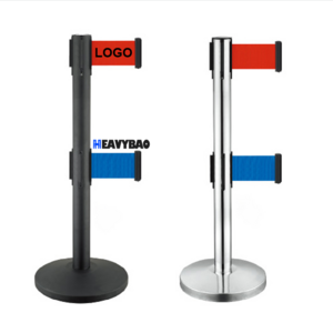 Heavybao Stainless Steel Manage Queue Line Crowd Safety Control Barrier Retractable Belt Traffic Barrier Queue Stand