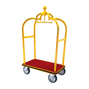 Heavybao Stainless Steel Hotel Crown Luggage Cart Silver Golden Birdcage Trolleys Luggage Carts Luxury Luggage Serving Cart