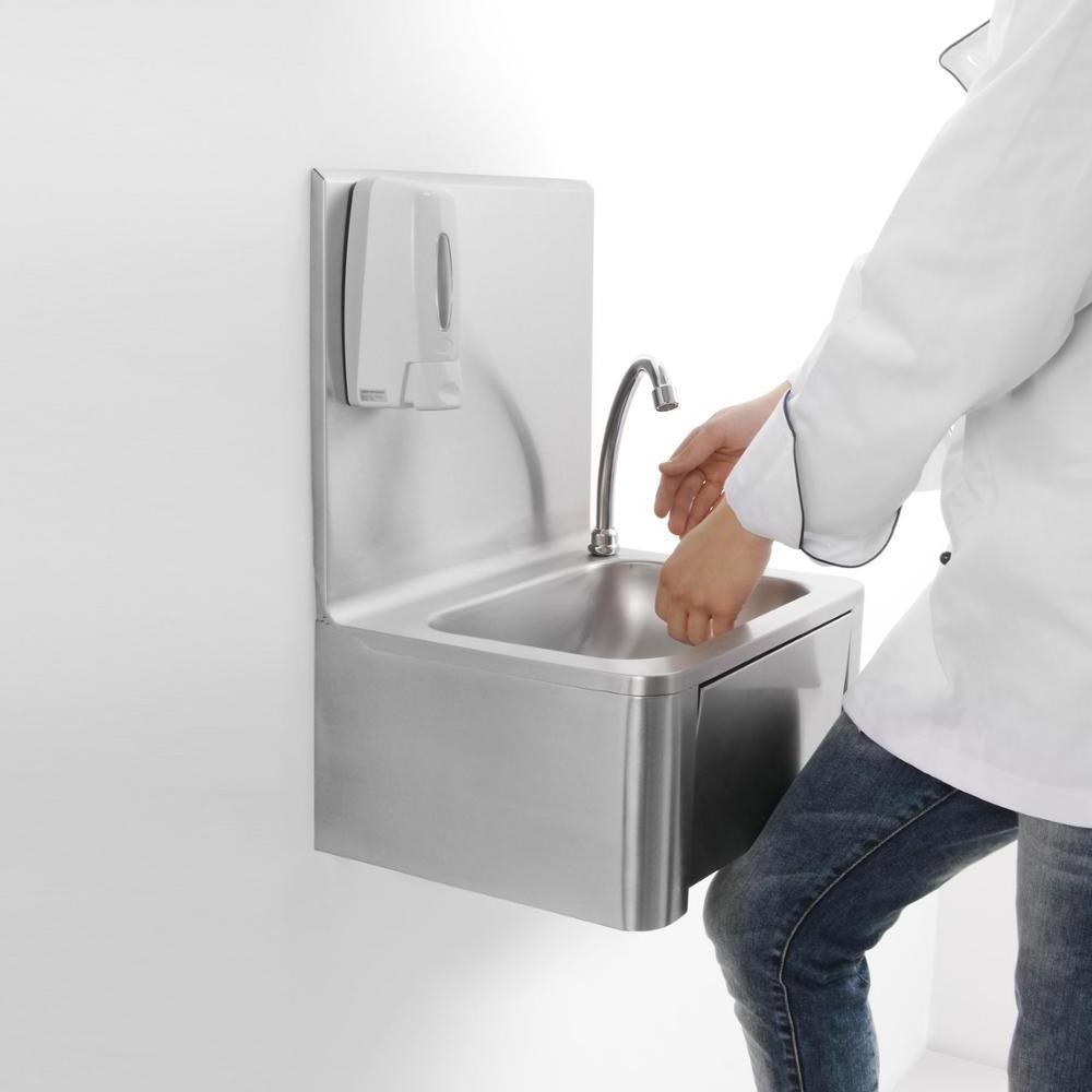 Commercial hand free knee operated sink stainless steel sink washing basin for restaurant