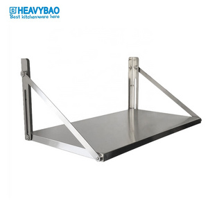 Heavybao Hotel Kitchen Restaurant Stainless Steel Board Style Foldable Wall Mounted Shelf