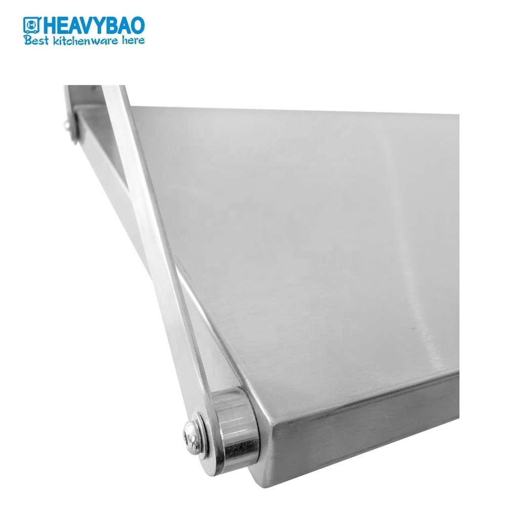 Heavybao Hotel Kitchen Restaurant Stainless Steel Board Style Foldable Wall Mounted Shelf