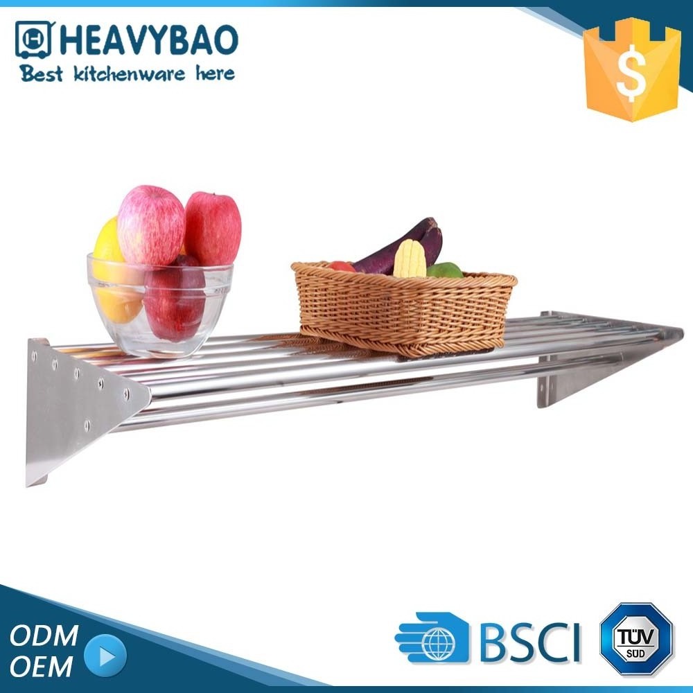 Heavybao High Quality Hotel Kitchen Restaurant Stainless Steel 350mm Width-Wall Mounted Shelf