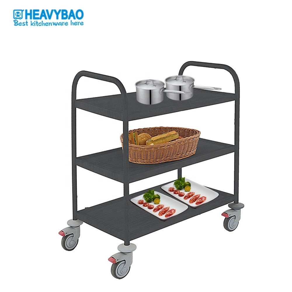 Heavybao Stainless Steel 3 Tiers Water Transfer Beverage Serving Hand Trolley cart With Wheels