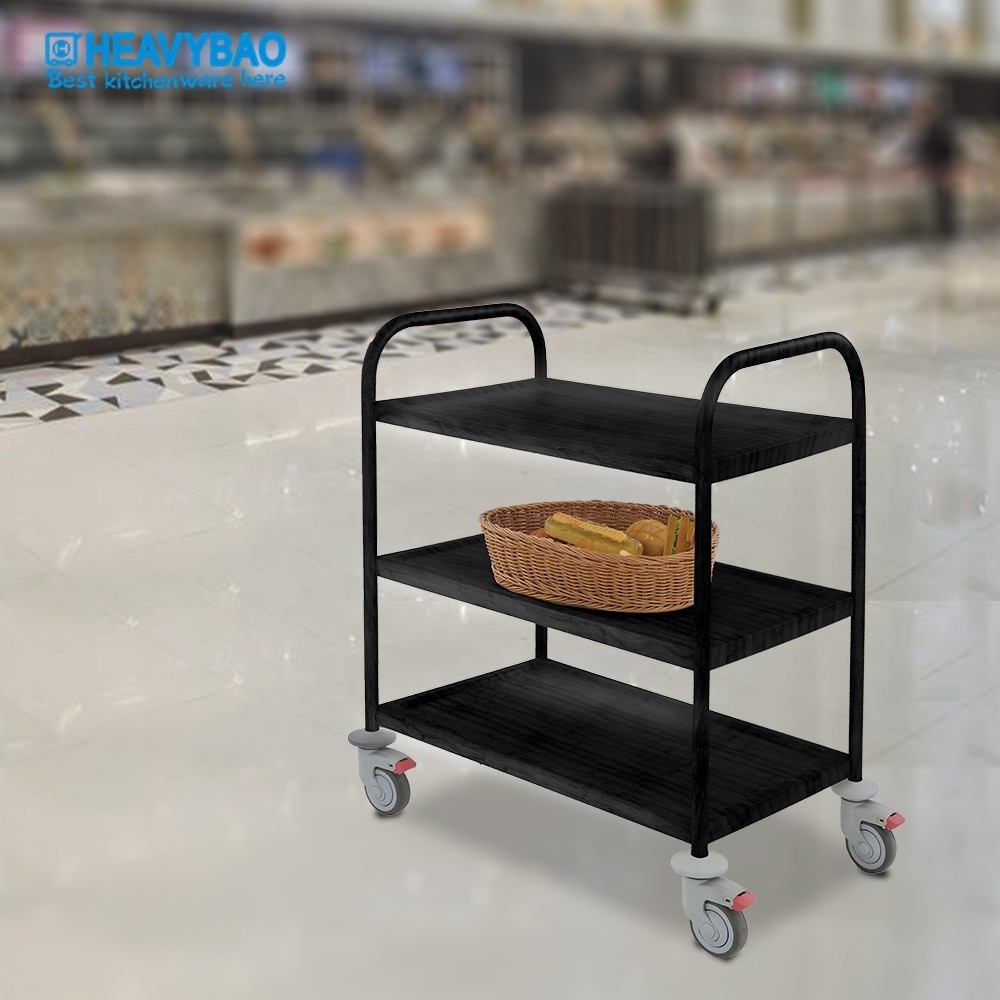 Heavybao Stainless Steel 3 Tiers Water Transfer Beverage Serving Hand Trolley cart With Wheels