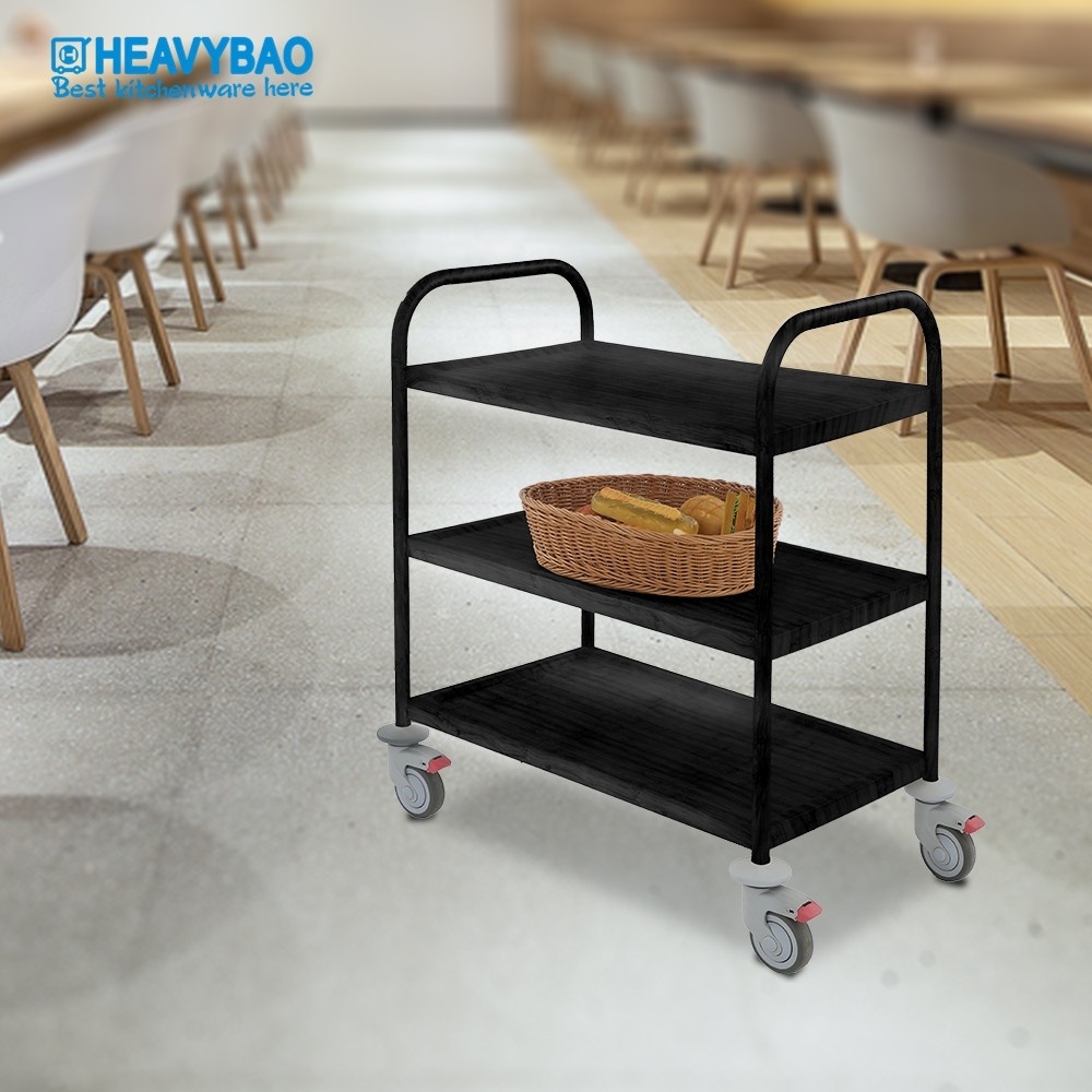 Heavybao Stainless Steel 3 Tiers Water Transfer Beverage Serving Hand Trolley cart With Wheels