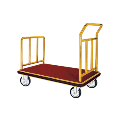 Heavybao Hotel Golden Stainless Steel Bellman Trolley Luggage Cart With Wheels Luxury Hotel Golden Top Luggage Trolley