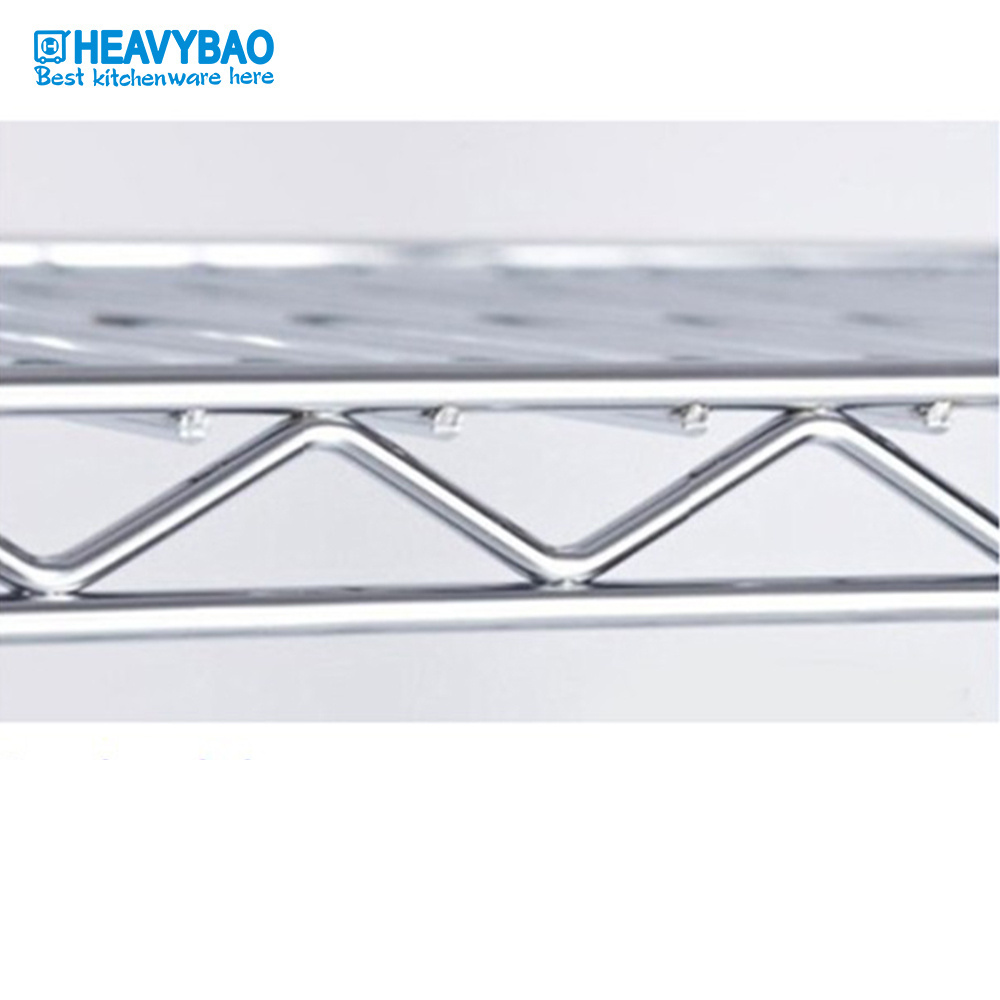 Heavybao Commercial Stainless Steel Wire Storage Shelf Rack For Hotel Restaurant Home Supermarket Used Food Rack Shelf