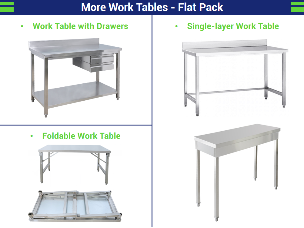 Heavybao Industrial Kitchen Stainless Steel Commercial Work Table with Backsplash and Galvanized Undershelf