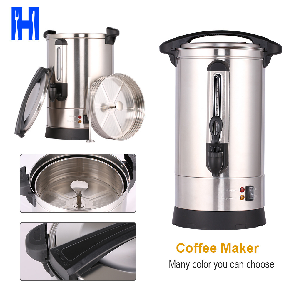 Heavybao Commercial Stainless Steel Coffee Percolator Hotel Electrical Coffee Maker Urn Water Boiler Coffee Urn