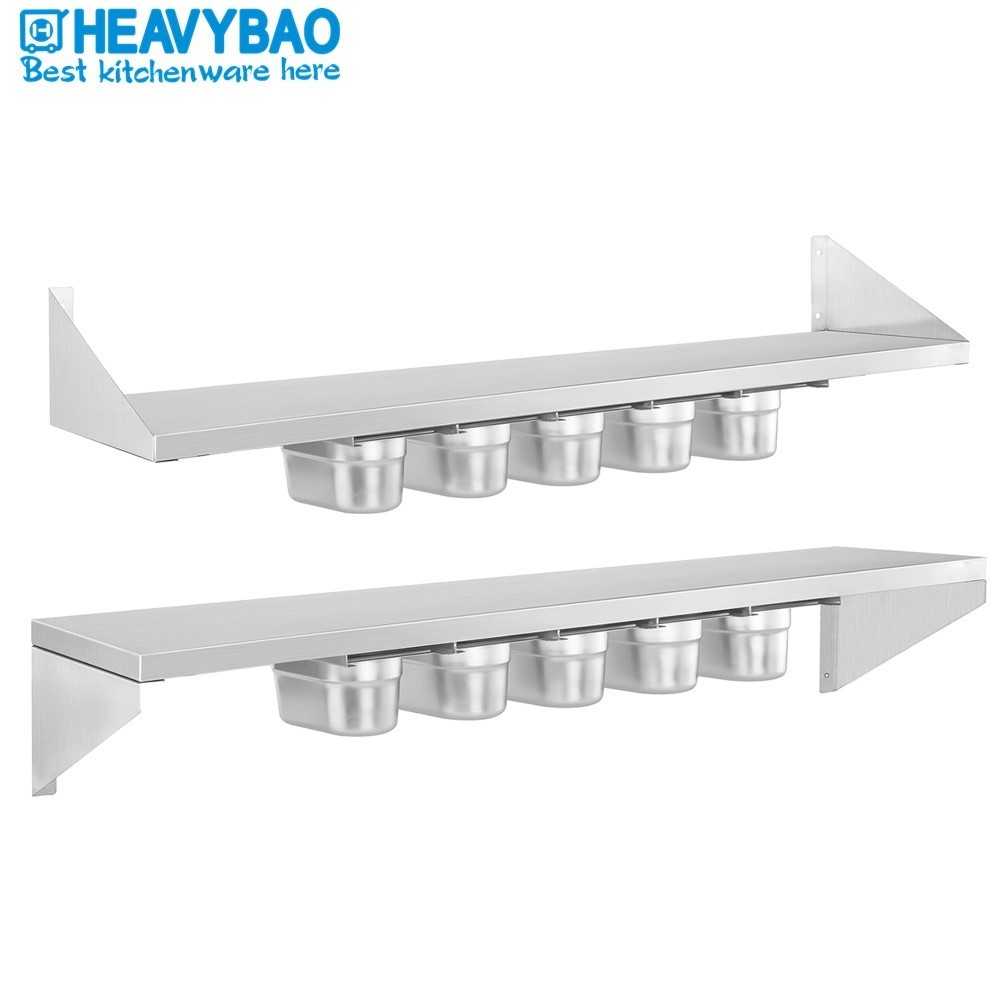 Heavybao Hot Sell Hotel Kitchen Restaurant Stainless Steel Spice Shelf for 1/6 GN Pan